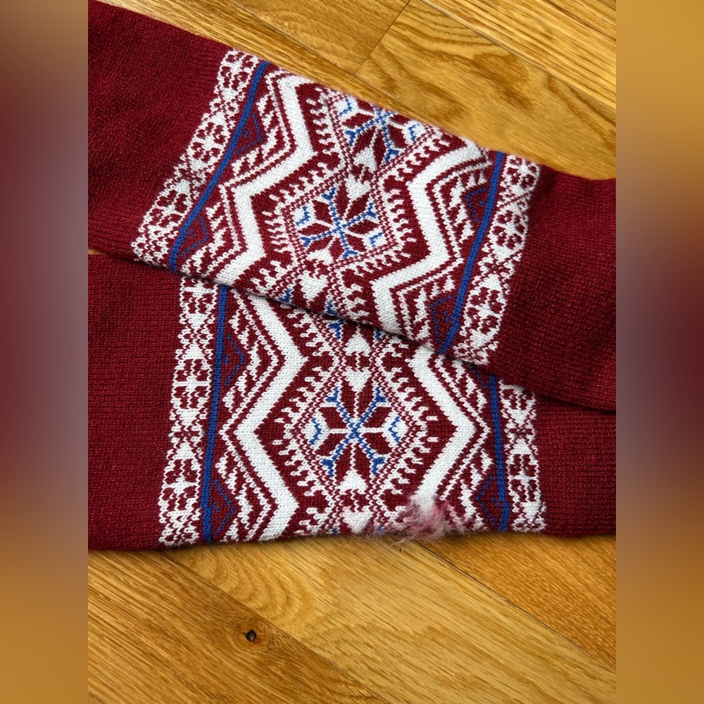 Men's Maroon Nordic Pattern Knit Sweater